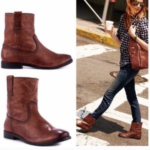 Frye Anna Shortie Leather Ankle Boot